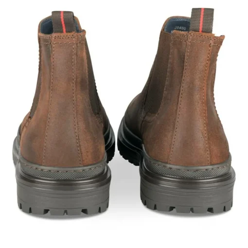 Bottines Chelsea COGNAC Homme CUIR Motif Uni A Enfiler