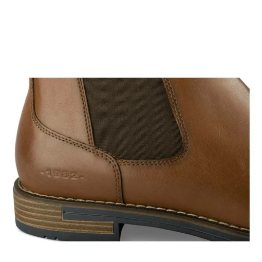 Bottines Chelsea COGNAC Homme Motif Uni A Enfiler
