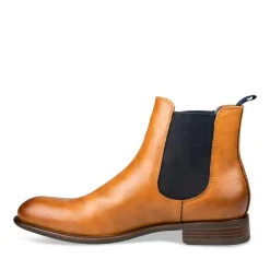 Bottines Chelsea COGNAC Homme Motif Uni A Enfiler