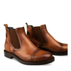 Bottines Chelsea COGNAC Homme CUIR Motif Uni A Enfiler
