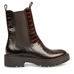 Bottines Chelsea MARRON Femme CUIR Motif Uni A Enfiler