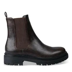 Bottines Chelsea MARRON Femme Motif Animal A Enfiler