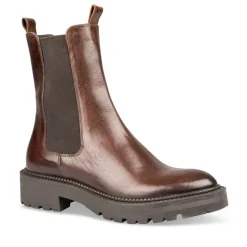 Bottines Chelsea MARRON Femme CUIR Motif Uni A Enfiler