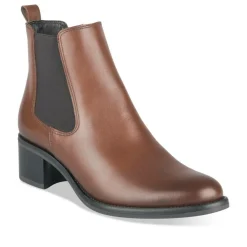 Bottines Chelsea MARRON Femme CUIR Motif Uni Fermeture éclair