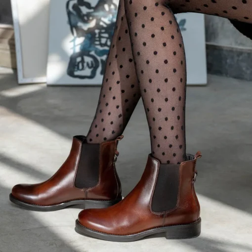 Bottines Chelsea MARRON Femme CUIR A Enfiler