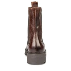 Bottines Chelsea MARRON Femme CUIR Motif Uni A Enfiler