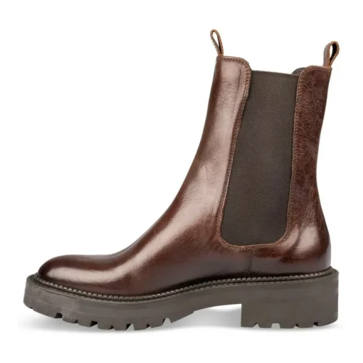 Bottines Chelsea MARRON Femme CUIR Motif Uni A Enfiler