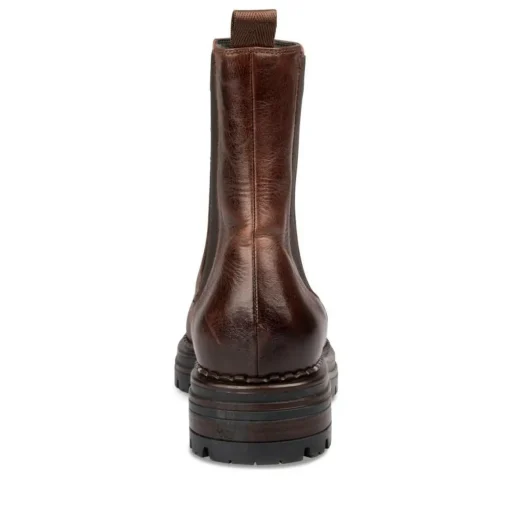 Bottines Chelsea MARRON Femme CUIR Motif Uni A Enfiler