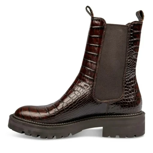 Bottines Chelsea MARRON Femme CUIR Motif Uni A Enfiler