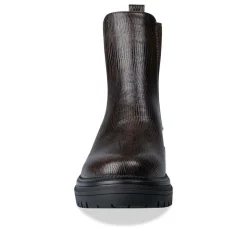 Bottines Chelsea MARRON Femme Motif Animal A Enfiler