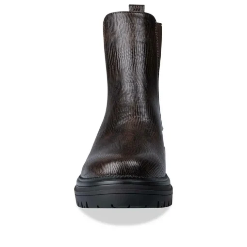 Bottines Chelsea MARRON Femme Motif Animal A Enfiler