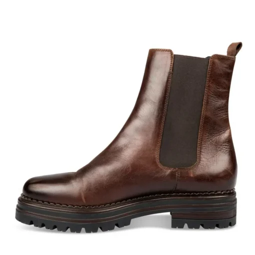 Bottines Chelsea MARRON Femme CUIR Motif Uni A Enfiler