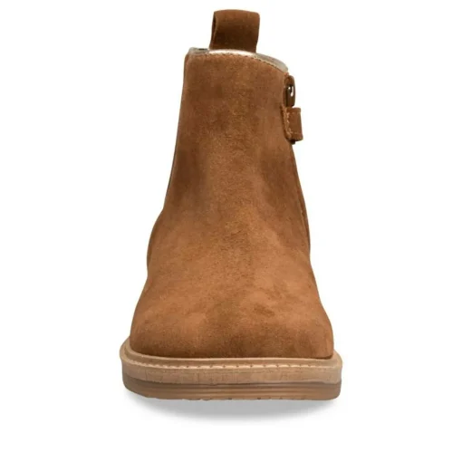 Bottines Chelsea MARRON Fille CUIR Fermeture éclair
