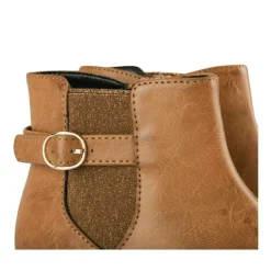 Bottines Chelsea MARRON Fille Motif Uni Fermeture éclair