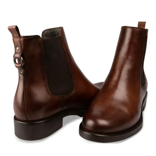 Bottines Chelsea MARRON Femme CUIR A Enfiler