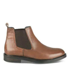 Bottines Chelsea MARRON Homme CUIR Motif Uni A Enfiler