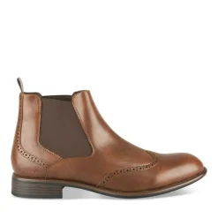 Bottines Chelsea MARRON Homme Motif Uni A Enfiler