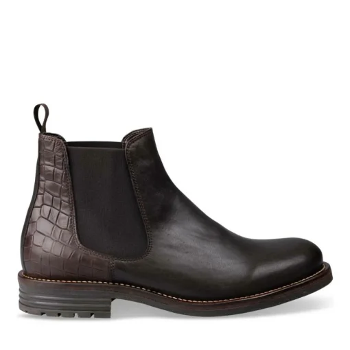 Bottines Chelsea MARRON Homme CUIR A Enfiler