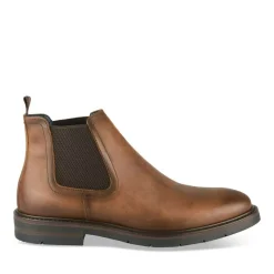 Bottines Chelsea MARRON Homme CUIR Motif Uni Elastique