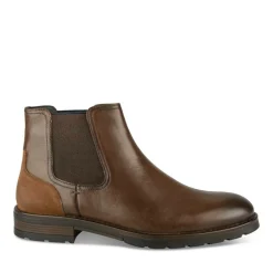 Bottines Chelsea MARRON Homme CUIR Motif Uni Elastique
