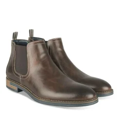 Bottines Chelsea MARRON Homme Motif Uni A Enfiler