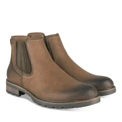 Bottines Chelsea MARRON Homme Motif Uni A Enfiler