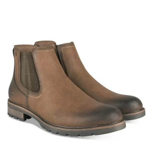 Bottines Chelsea MARRON Homme Motif Uni A Enfiler