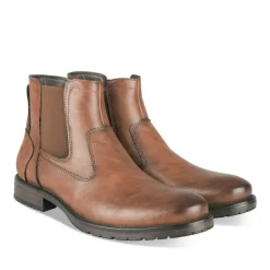 Bottines Chelsea MARRON Homme Motif Uni A Enfiler