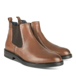 Bottines Chelsea MARRON Homme CUIR Motif Uni A Enfiler