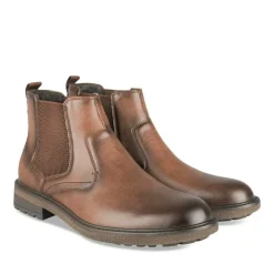 Bottines Chelsea MARRON Homme Motif Uni A Enfiler
