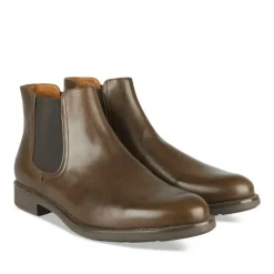 Bottines Chelsea MARRON Homme CUIR Motif Uni A Enfiler