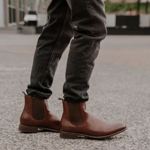 Bottines Chelsea MARRON Homme Motif Uni A Enfiler