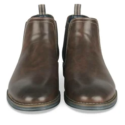 Bottines Chelsea MARRON Homme Motif Uni A Enfiler