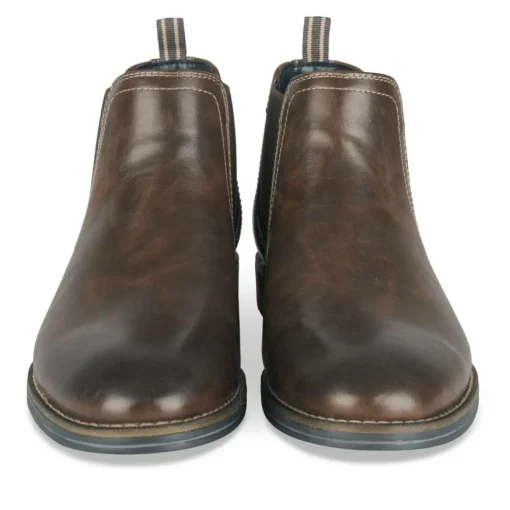 Bottines Chelsea MARRON Homme Motif Uni A Enfiler