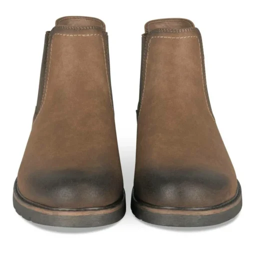 Bottines Chelsea MARRON Homme Motif Uni A Enfiler