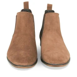 Bottines Chelsea MARRON Homme CUIR Motif Uni A Enfiler
