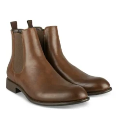 Bottines Chelsea MARRON Homme Motif Uni A Enfiler