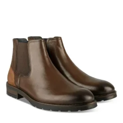 Bottines Chelsea MARRON Homme CUIR Motif Uni Elastique