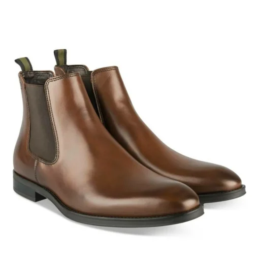 Bottines Chelsea MARRON Homme CUIR Motif Uni A Enfiler