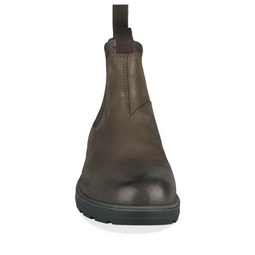Bottines Chelsea MARRON Homme CUIR Motif Uni A Enfiler