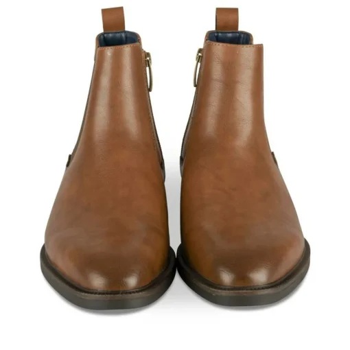 Bottines Chelsea MARRON Homme Motif Uni A Enfiler