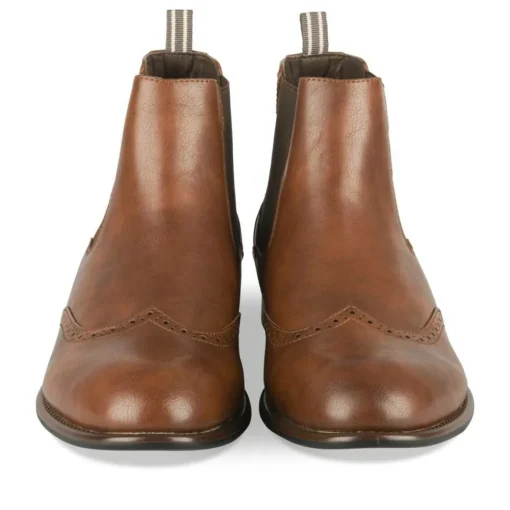 Bottines Chelsea MARRON Homme Motif Uni A Enfiler
