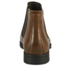 Bottines Chelsea MARRON Homme Motif Uni A Enfiler