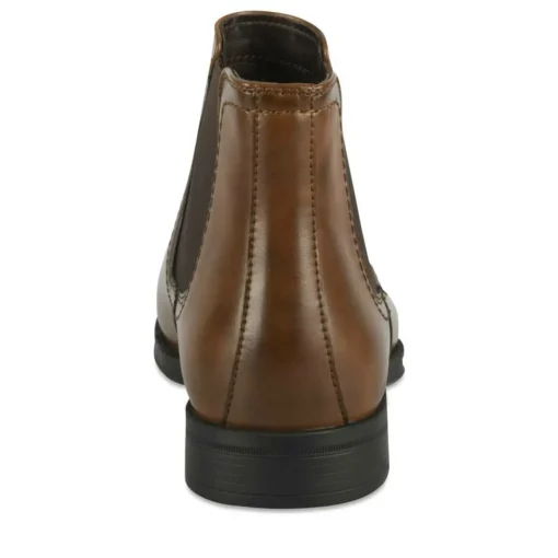 Bottines Chelsea MARRON Homme Motif Uni A Enfiler