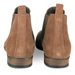 Bottines Chelsea MARRON Homme CUIR Motif Uni A Enfiler