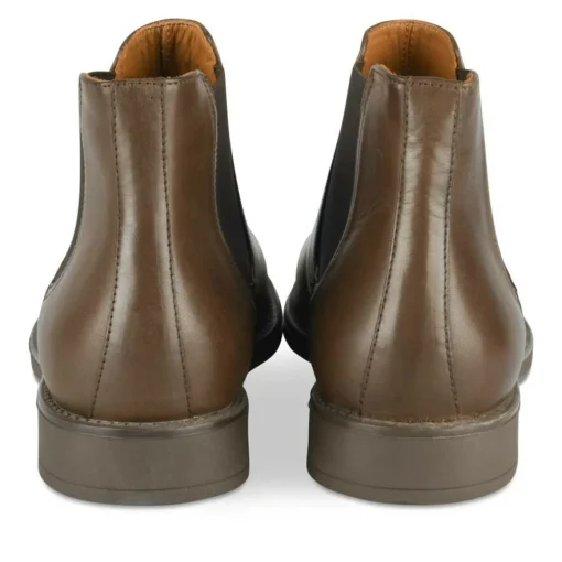 Bottines Chelsea MARRON Homme CUIR Motif Uni A Enfiler