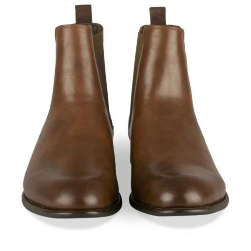 Bottines Chelsea MARRON Homme Motif Uni A Enfiler
