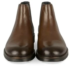 Bottines Chelsea MARRON Homme CUIR Motif Uni Elastique