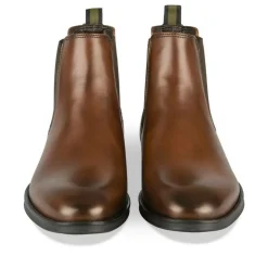 Bottines Chelsea MARRON Homme CUIR Motif Uni A Enfiler