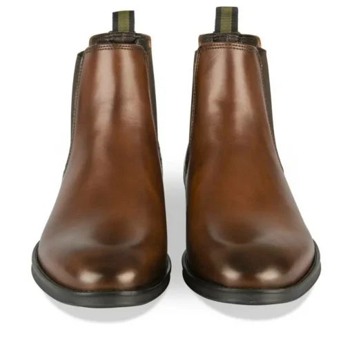 Bottines Chelsea MARRON Homme CUIR Motif Uni A Enfiler